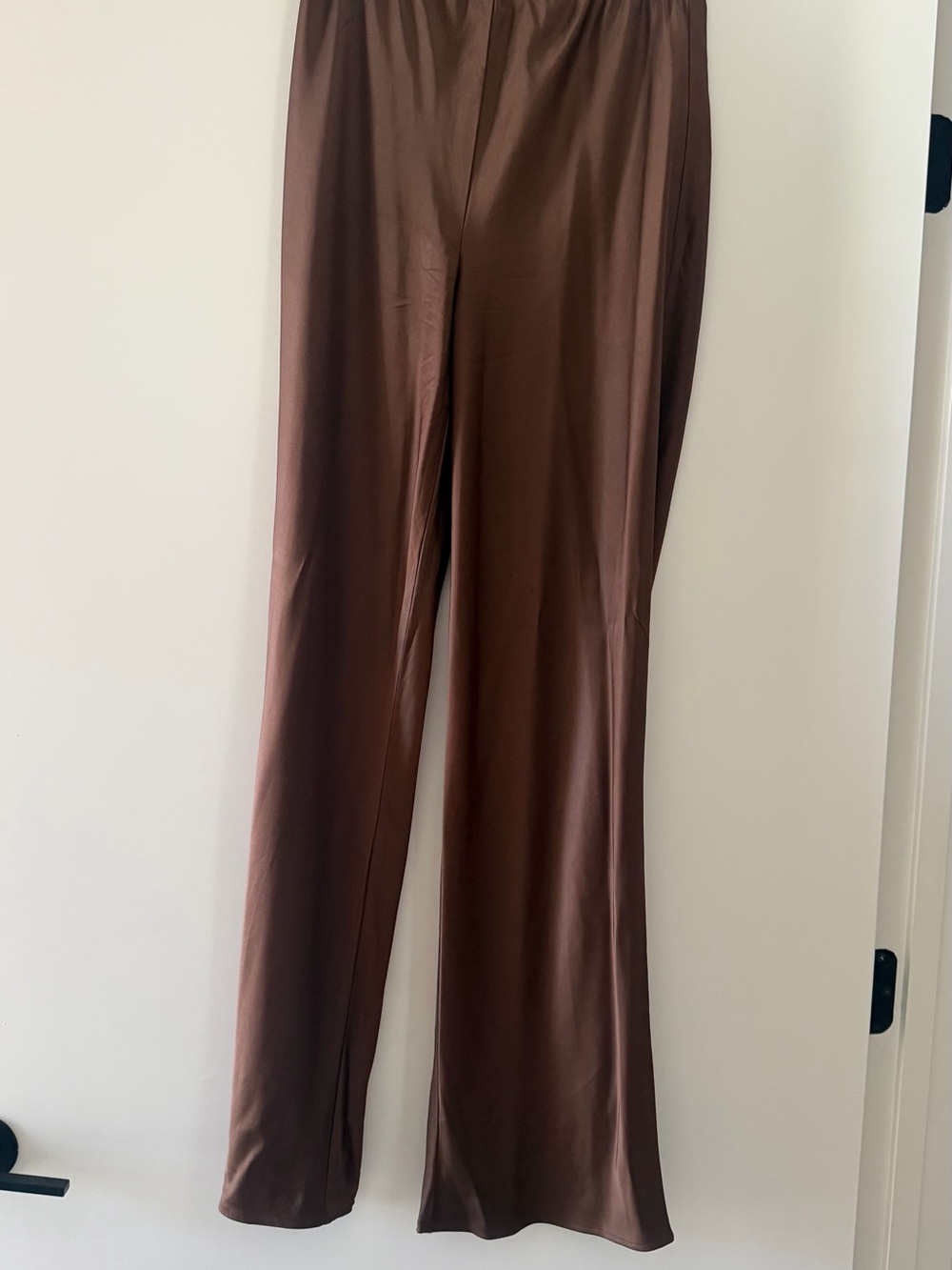 Reformation Brown Satin Wide-Leg Trousers - Picture 5 of 5